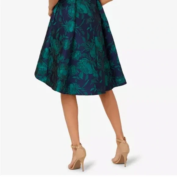 Adrianna Papell Navy and Teal Floral High Low Dress! So beautiful! Style 2026!🩷 - Picture 3 of 6